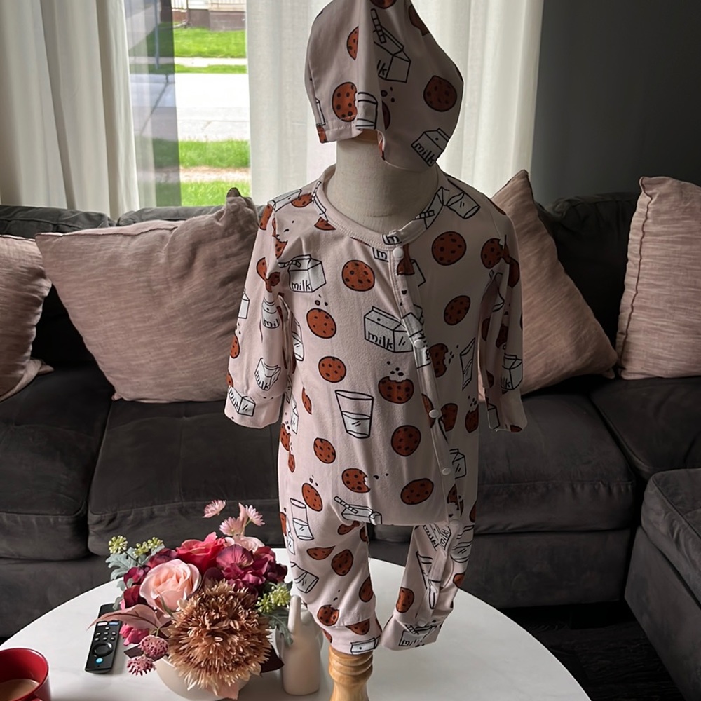 Cookies and milk hat and bodysuit